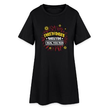 Feu d'artifice pyrotechnie pyrotechnique - Robe T-shirt Femme - noir - Devant
