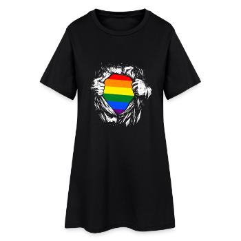 Supergay Gay Pride LGBT LGBTQ Q Queer cadeau - Robe T-shirt Femme - noir - Devant