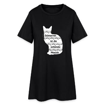 Schnurren ist die schönste Musik Geschenk - Frauen T-Shirt-Kleid - Schwarz - Vorne