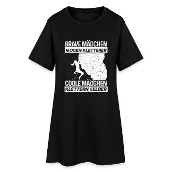 Coole Mädchen klettern selber Geschenk - Frauen T-Shirt-Kleid - Schwarz - Vorne