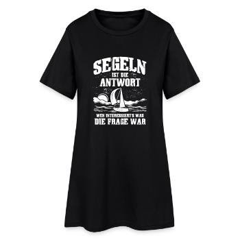 Segeln ist die Antwort... - Frauen T-Shirt-Kleid - Schwarz - Vorne