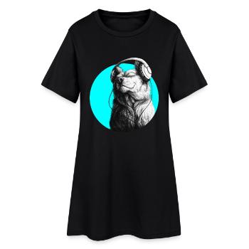 put your record on - Frauen T-Shirt-Kleid - Schwarz - Vorne