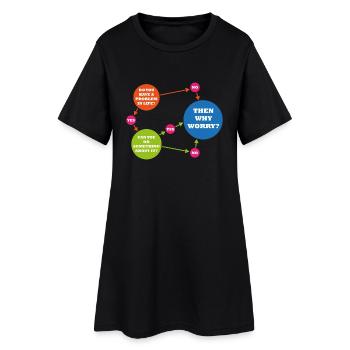Then why worry - Frauen T-Shirt-Kleid - Schwarz - Vorne