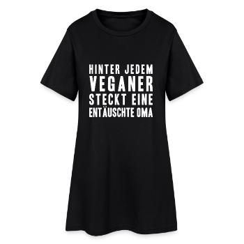Veganer Oma Omie Essen Geschenkidee - Frauen T-Shirt-Kleid - Schwarz - Vorne