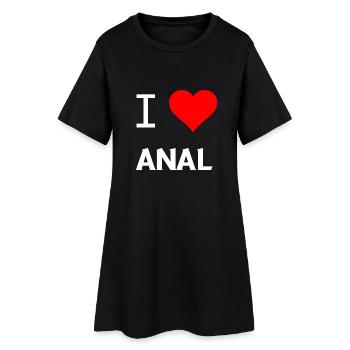 I love Anal Liebe Herz Sexualität Sex Geschenfke - Frauen T-Shirt-Kleid - Schwarz - Vorne