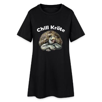 Chillkröte - Frauen T-Shirt-Kleid - Schwarz - Vorne