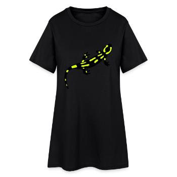 Feuersalamander (gebändert) - Frauen T-Shirt-Kleid - Schwarz - Vorne