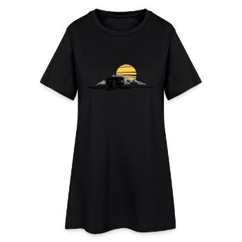 Freizeit - Wohnmobil Berge - Frauen T-Shirt-Kleid - Schwarz - Vorne