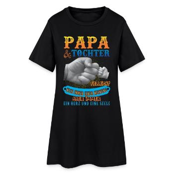 papa und tochter - Frauen T-Shirt-Kleid - Schwarz - Vorne