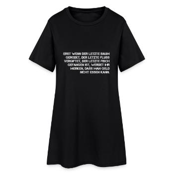 Umweltschutz Umweltverschmutzung Geld - Frauen T-Shirt-Kleid - Schwarz - Vorne