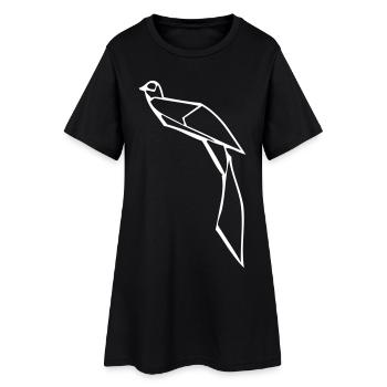Faisan - Origami - Robe T-shirt Femme - noir - Devant