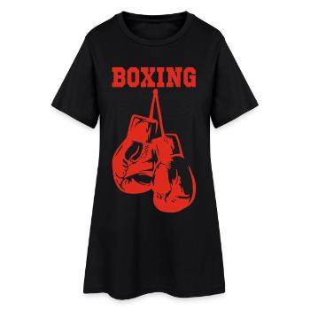 Gants de boxe rouges - Robe T-shirt Femme - noir - Devant