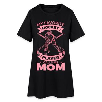 Eishockey Mama - Frauen T-Shirt-Kleid - Schwarz - Vorne