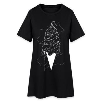 Cornet de crème glacée Dessin - Robe T-shirt Femme - noir - Devant
