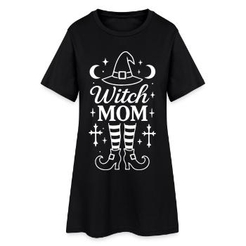 Witch Mom Halloween Costume Funny Saying - Women’s T-Shirt Dress - black - Front