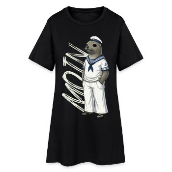 Joint MOIN en look marin - Robe T-shirt Femme - noir - Devant