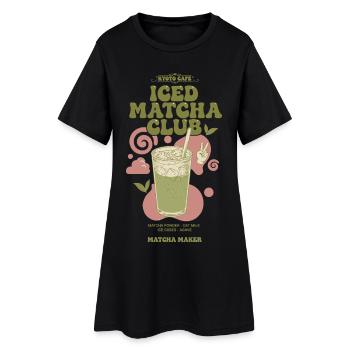 Iced Matcha Club Kyoto Cafe Matcha Maker Green Tea - Frauen T-Shirt-Kleid - Schwarz - Vorne