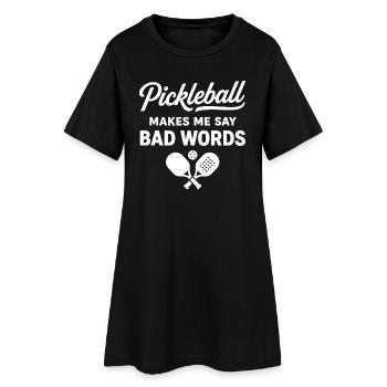 Pickleball Passion | Joueur et Humour Sportif - Robe T-shirt Femme - noir - Devant