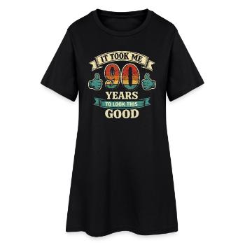 90 Ans - Il m'a fallu 90 Ans pour être aussi Beau - Robe T-shirt Femme - noir - Devant