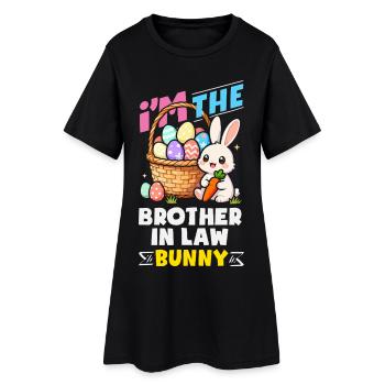 Joyeuse Pâques, douce chasse aux œufs du lapin, œufs de Pâques - Robe T-shirt Femme - noir - Devant