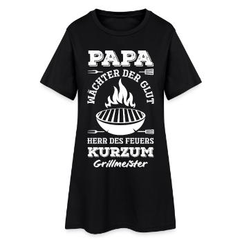 Papa Wächter Der Glut Kurzum Grillmeister Lustig - Frauen T-Shirt-Kleid - Schwarz - Vorne