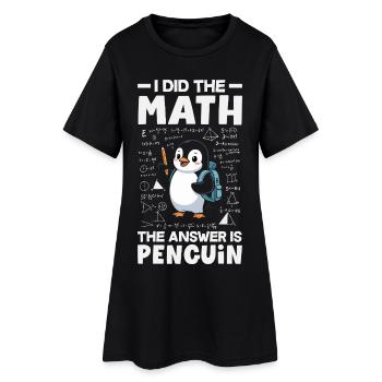 Pingouin mignon - Cadeau pour l’amoureux des manchots - Robe T-shirt Femme - noir - Devant