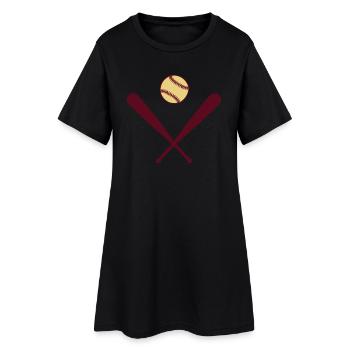 Baseball - Robe T-shirt Femme - noir - Devant