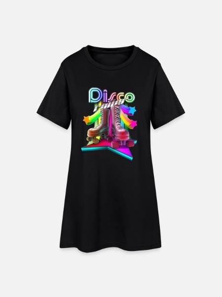 Disco rouleau 3D - Robe T-shirt Femme - noir