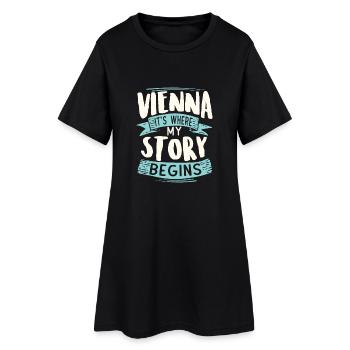 Vienne c'est où mon histoire commence - Robe T-shirt Femme - noir - Devant