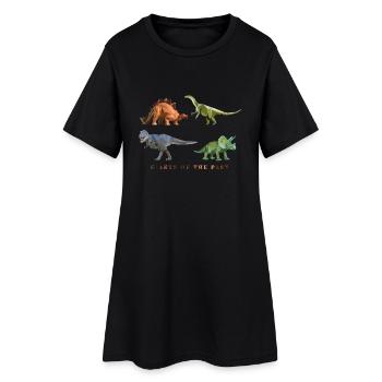 dinosaurier_06201402 - Frauen T-Shirt-Kleid - Schwarz - Vorne
