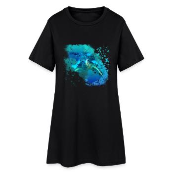 Turtlebay - Frauen T-Shirt-Kleid - Schwarz - Vorne