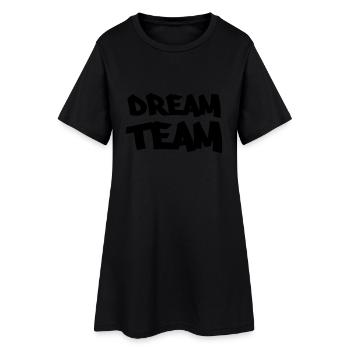 Dream Team - Frauen T-Shirt-Kleid - Schwarz - Vorne