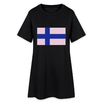 Drapeau national de la Finlande - Robe T-shirt Femme - noir - Devant