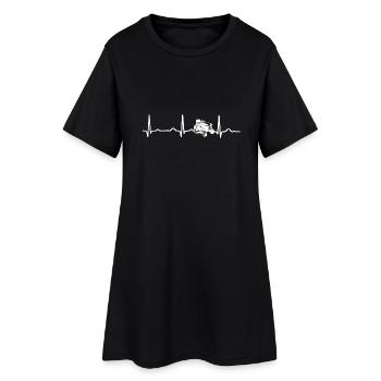 ECG HEARTBEAT TONDEUSE TRACTEUR blanc - Robe T-shirt Femme - noir - Devant