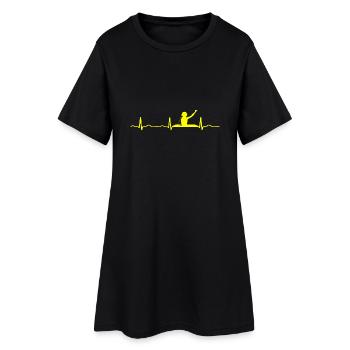 ECG HEARTBEAT DJ jaune - Robe T-shirt Femme - noir - Devant