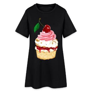 Tarte aux cerises de la Forêt Noire - Robe T-shirt Femme - noir - Devant