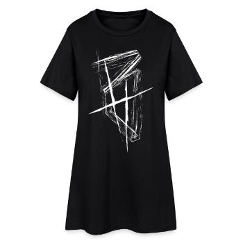 Tanktop - Frauen T-Shirt-Kleid - Schwarz - Vorne