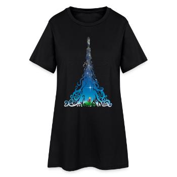 Rocket dreams - Frauen T-Shirt-Kleid - Schwarz - Vorne