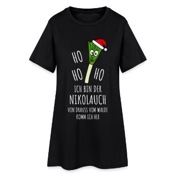 Nikolauch - Ho Ho Ho Ich bin der Nikolauch - Frauen T-Shirt-Kleid - Schwarz - Vorne