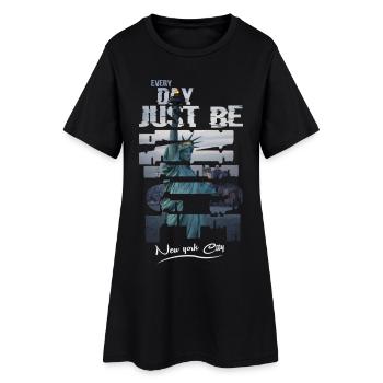 Ville de New York - Robe T-shirt Femme - noir - Devant