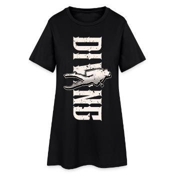 Tauchen Taucher - Frauen T-Shirt-Kleid - Schwarz - Vorne