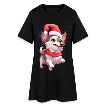 Délice de patte de Noël - Robe T-shirt Femme - noir - Devant