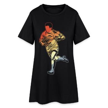 Croquis de rugby - Robe T-shirt Femme - noir - Devant