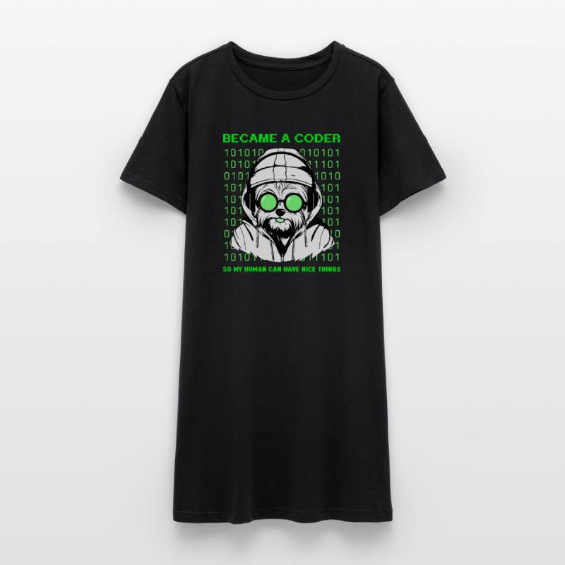 Became a Coder – Hacker Dog Binary Look Women’s T-Shirt Dress