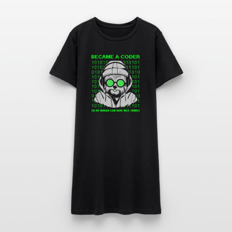Became a Coder – Cyber Dog Binary Women’s T-Shirt Dress