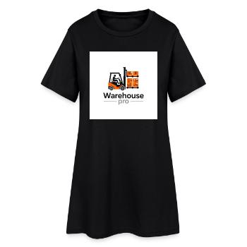 Chariot élévateur à fourche avec logo d’entrepôt - Robe T-shirt Femme - noir - Devant