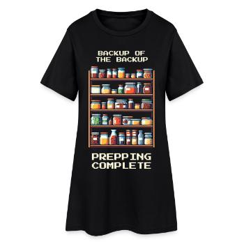 Backup des Backups | Prepping Humor - Frauen T-Shirt-Kleid - Schwarz - Vorne