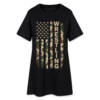 Wrestling USA Flag Camo Patriot Design - Robe T-shirt Femme - noir - Devant