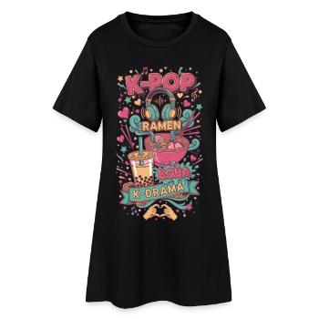 K-Pop RAMEN BOBA K DRAMA Musique coréenne Ambiances - Robe T-shirt Femme - noir - Devant