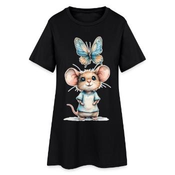 Des chuchotements entre la souris et le papillon 🐭 🦋 - Robe T-shirt Femme - noir - Devant